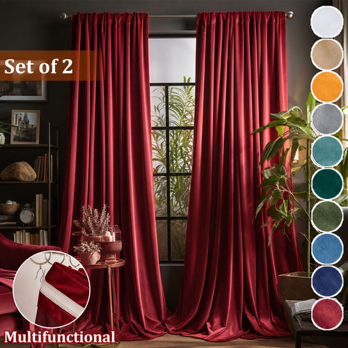 Luxury velvet curtains pair - curtains, of