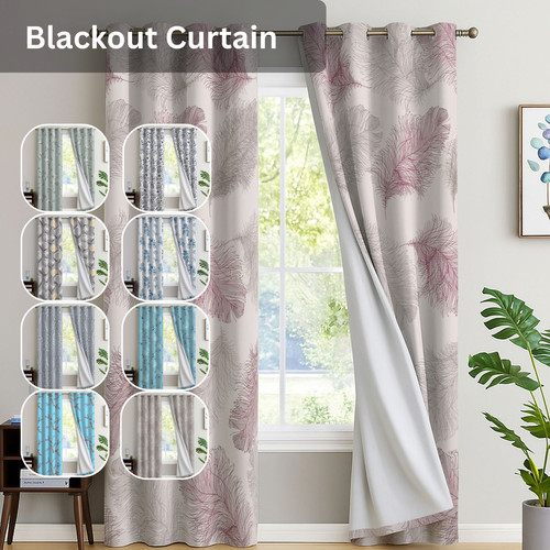 Floral blackout curtains pair - curtains,