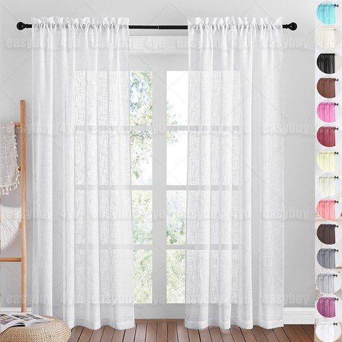 Pair voile curtains 2 - voile,