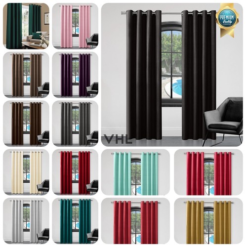 Faux silk curtains eyelet - faux,