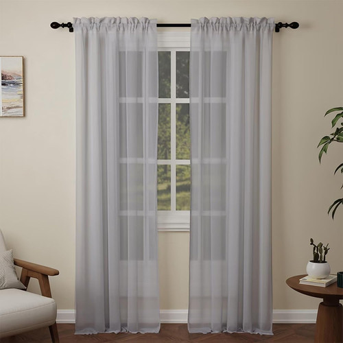 Darkgray voile curtains 108 - darkgray,