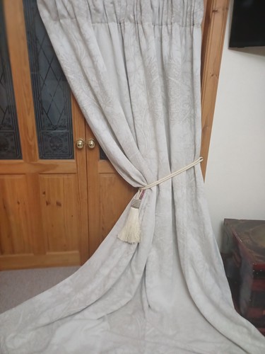 Huge ivory linen door curtain - ivory,