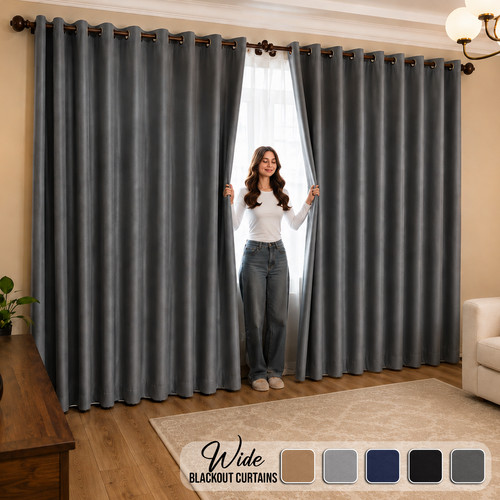 2pcs blackout curtains wide - 2pcs,