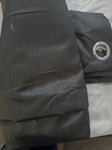 Grey eyelet curtains 90x108 - curtains,