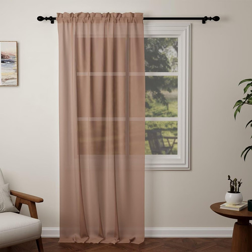 Mocha voile curtains 108 - mocha,
