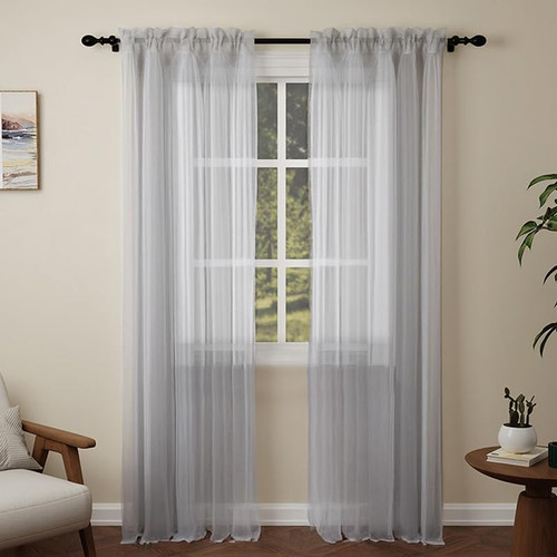 Silver voile curtains 108 - voile,