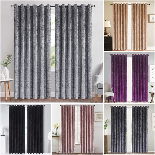 Luxury crushed velvet curtains - crushed,