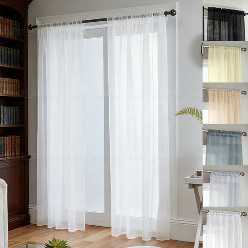 Voile curtains pair - curtains,