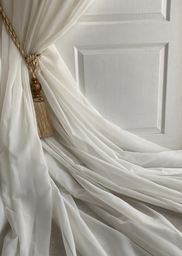 Bespoke cream voile sheer - bespoke,