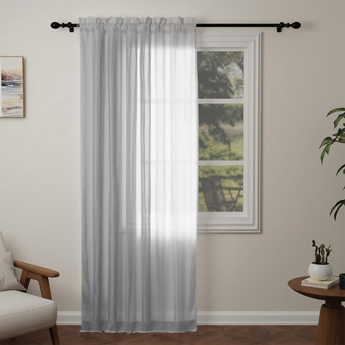 Silver voile curtains 108 - silver,