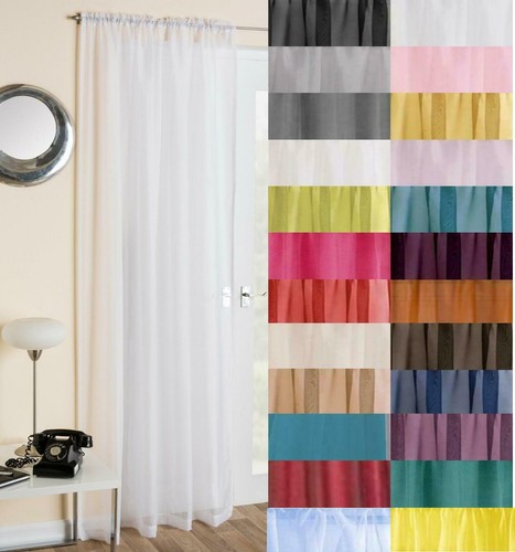 Plain voile curtain panel - voile,