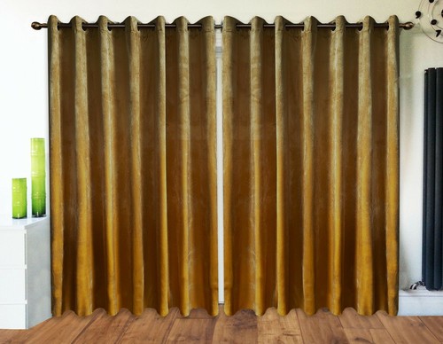 Mustard grey velvet - mustard, curtains