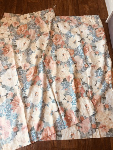 1980s curtains floral peach - 1980s,