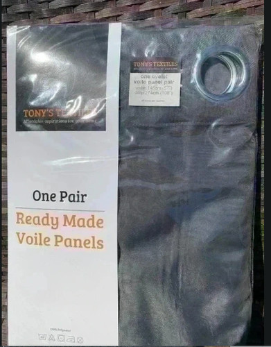 One pair voile eyelet curtains - one,