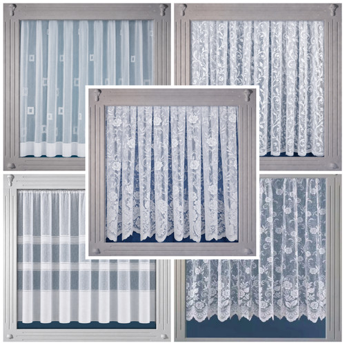 White lace window - white, curtains